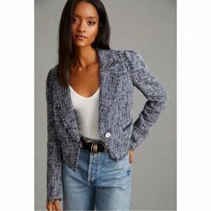 PAIGE Navy Tweed Blazer